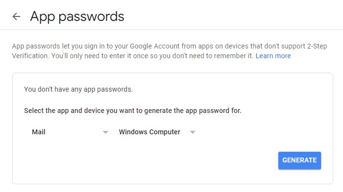 create app password